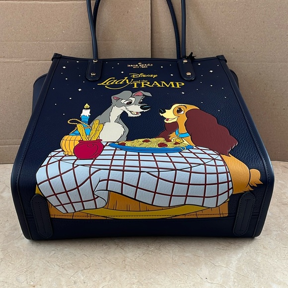 ♠️kate spade X Disney Lady and the Tramp NS North South Ella Tote, Blue NWT - Picture 12 of 15